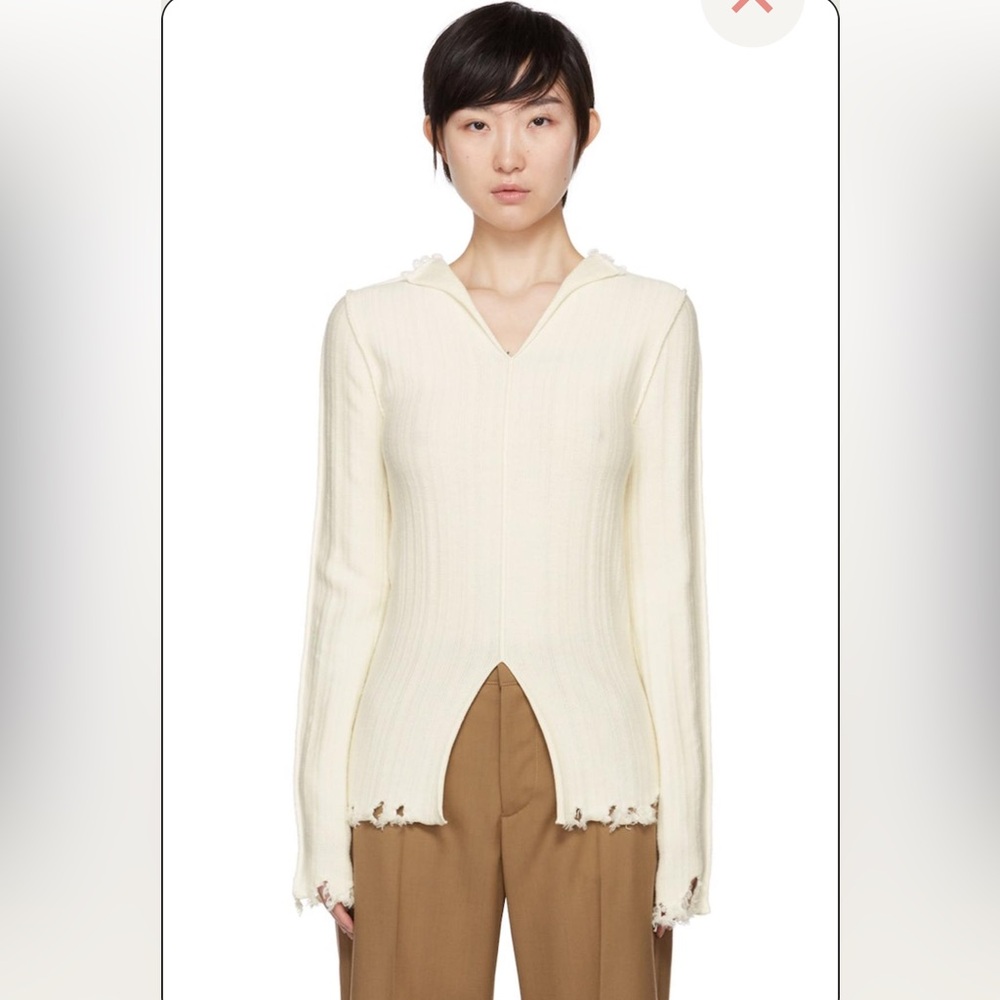 Marni Distressed Off White Sweater